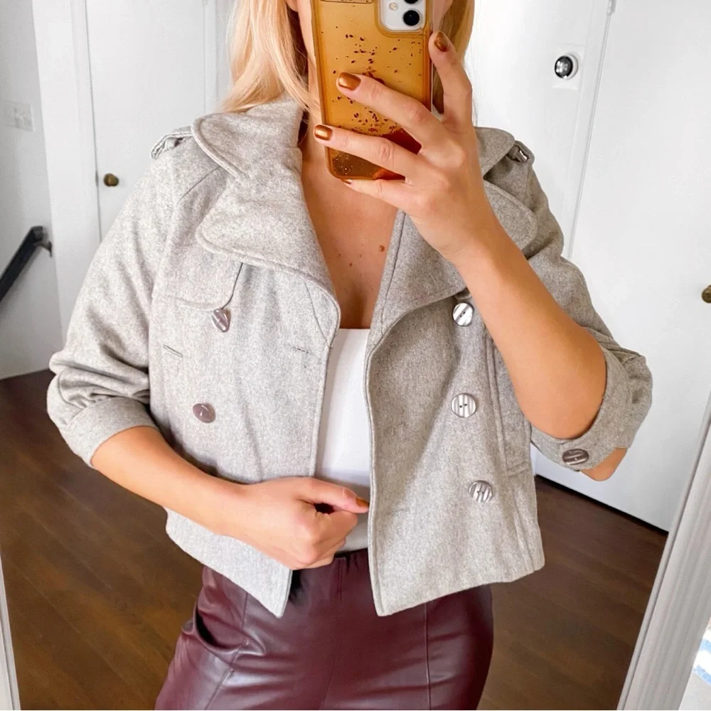🍂 MAX RAVE GREY WOOL BLEND CROPPED JACKET!